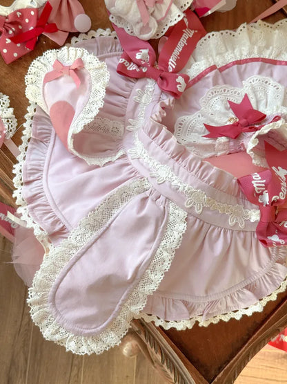 Motorhaube / Lolita Ohren Hase Braun Süß Rosa Blau