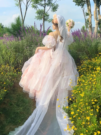 Kleid Hanayome Taillengrößen Hime Pink Wunderschönes Baskenkleid mit Schnürung erhältlich Plus