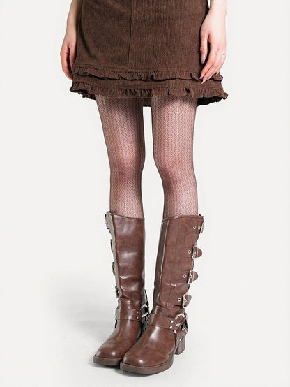 Wave Pattern Opaque Tights, 4 Colors - ModaSwings