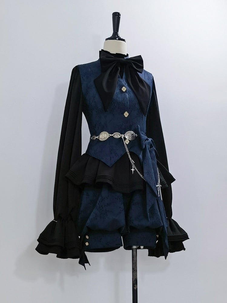 Shorts Jacquard Knickerbocker Lolita Blau Ouji
