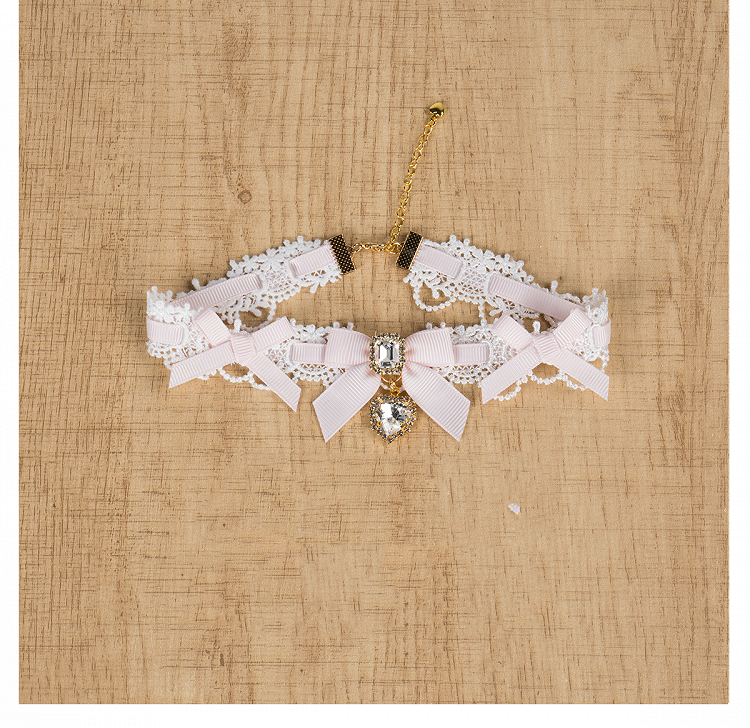 Chain Layer 11 Detachable Double Beaded Heart Jirai Choker Kei Charms Rhinestone with Options