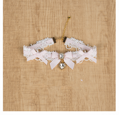 Chain Layer 11 Detachable Double Beaded Heart Jirai Choker Kei Charms Rhinestone with Options