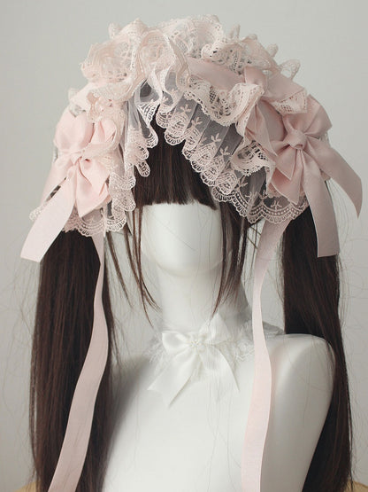 Hairband Lace Bow Ruffled (Multi-Colorways)