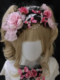 Trim Hairband Heart Decorated Design BlackPink Beaded Floral Bowknot Charm Rhinestone Lace