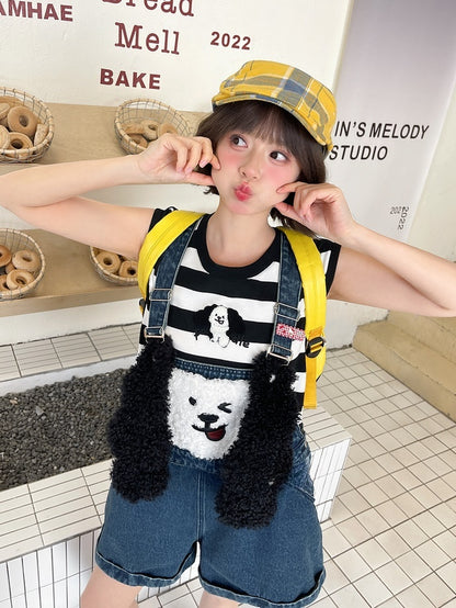 Blue Plush Puppy Denim Overalls