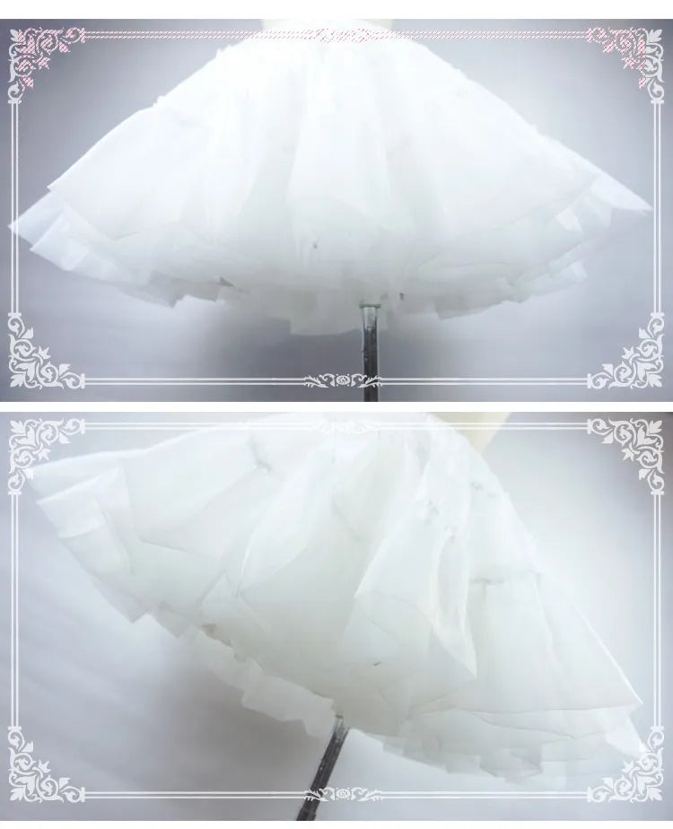 Petticoat Organza Ausverkauf-Weiß Puffy 43CM