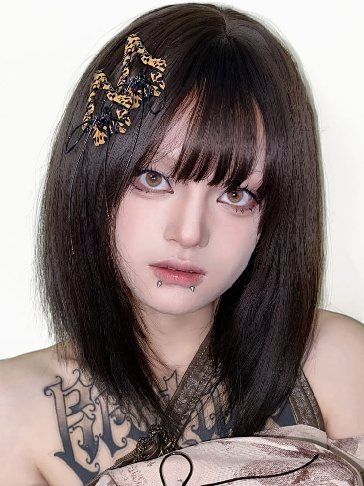 Braune Leopard Punk Sternförmige Haarspange