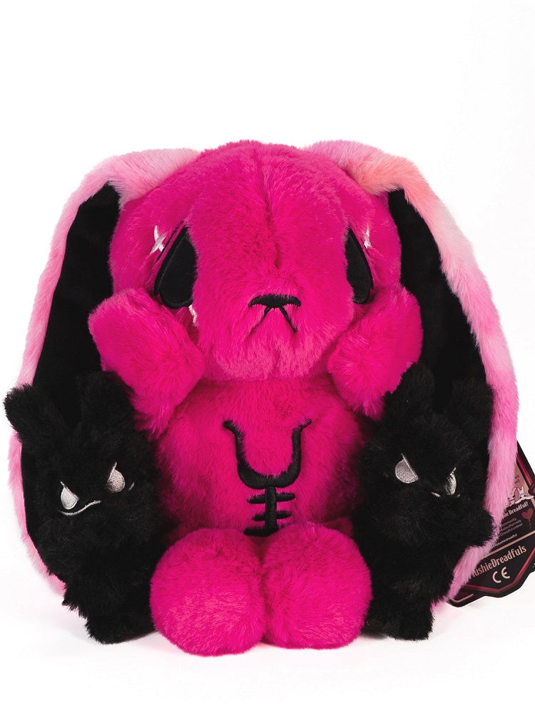 Rose with A Red Dual Plushies Canvas Kawaii Mini Bag Guro Set Bunny Black Anxious Plush