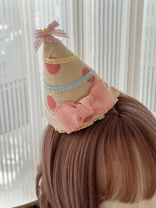 Pattern Birthday Polka Dots Pink Hat