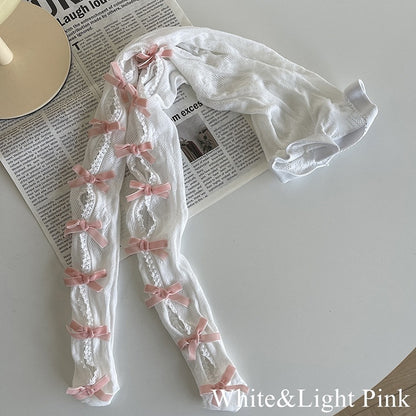 with Tights Cut-out Options Color 21 Design Bowknot Floral Pattern