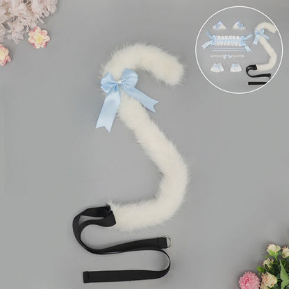 Faux Lolita Kitty Colors Cute Decorations with Fur 5 Bow Tail