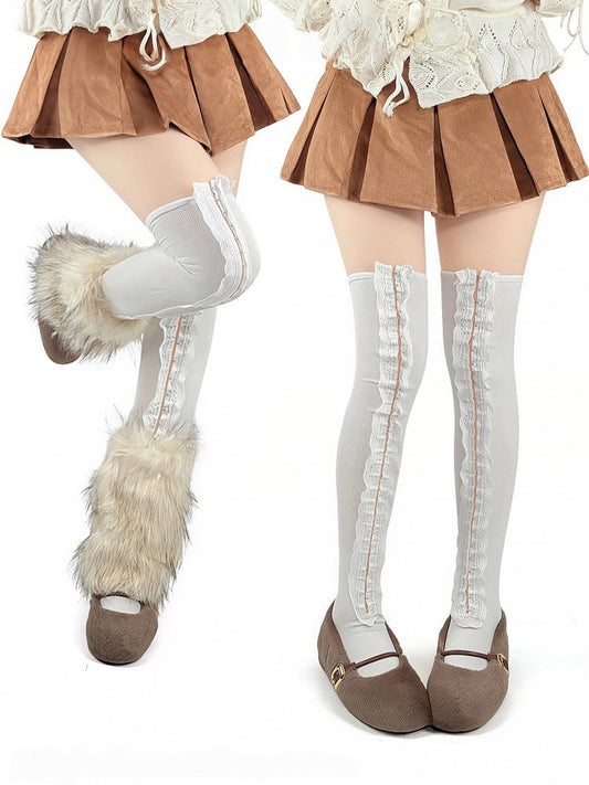 Stockings (3 Options) Over-the-Knee Trim Lace