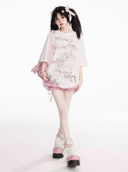 Bloomers Y2K Pink Balletcore Mini Stufenrock Futter