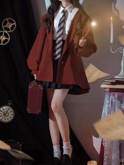 Rot Winter Herbst Preppy Vintage Mit Kapuze Mantel und Ziegel Version Regelmäßige/Verdicken für