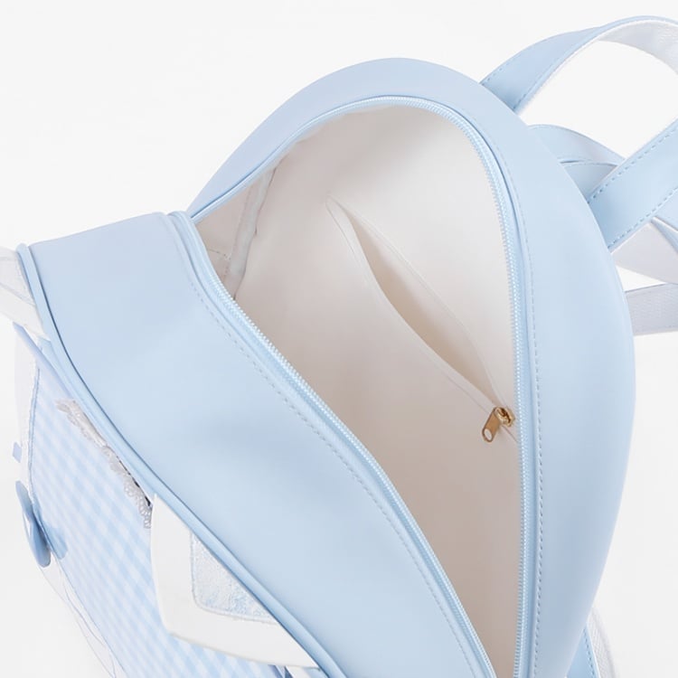 Weiß-blaues Kätzchenohr- und Flügeldesign Yami Kawaii Ita Rucksack