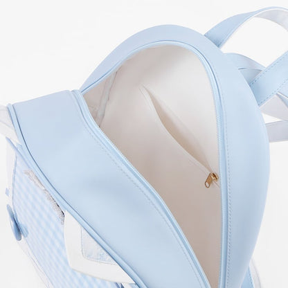 Weiß-blaues Kätzchenohr- und Flügeldesign Yami Kawaii Ita Rucksack