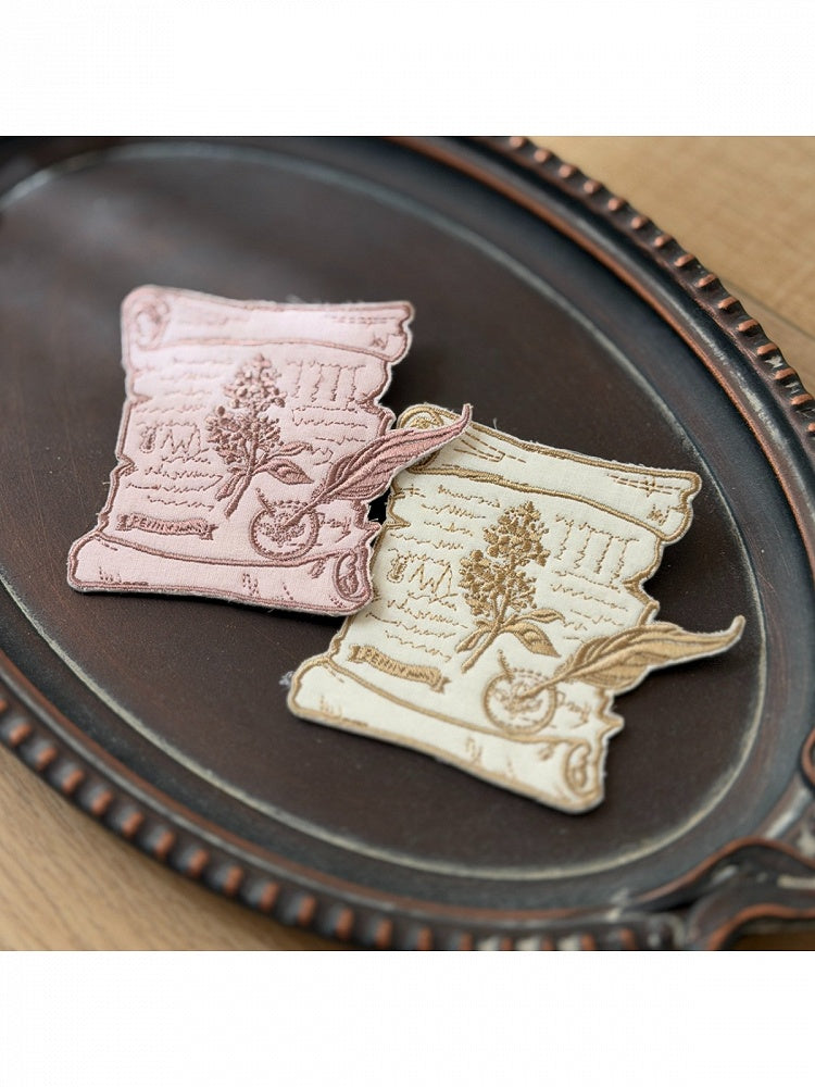Floral Embroidery Brooch Set in Yellow and Pink - Penny House