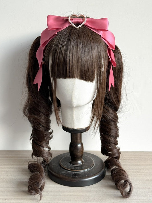 Embellishment Lolita Heart-shaped Bowknot with KC Pink Bead Sweet