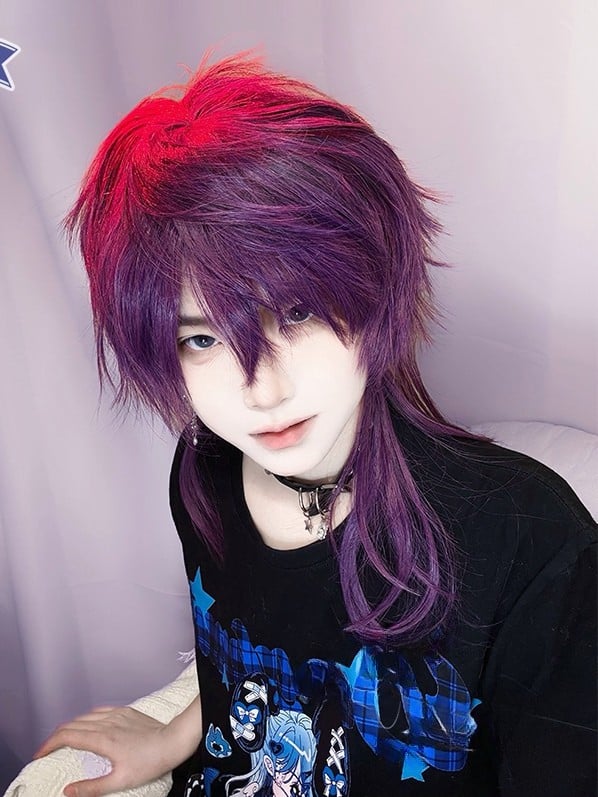 Stil Lila Perücke Länge 40CM Ouji Mit Pony