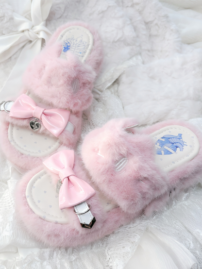 Kei Plush Slippers Rebellious Jirai Embroidery Pink Kitten -