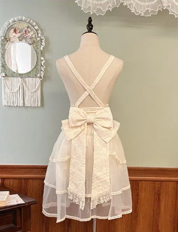 with High Detachable Straps Waist Beige Shoulder Lolita Bloomer Shorts Ouji