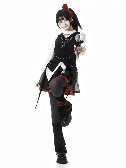 取り外し可能なカットアウトブラウスネックライン、ホワイトチャームクロスカーブヘム