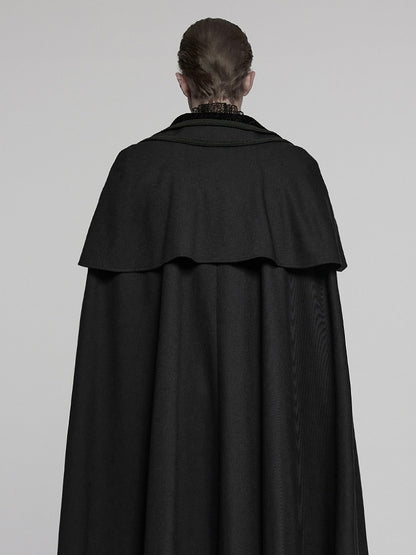 Retro Black Cloak-Jacket Men's Goth