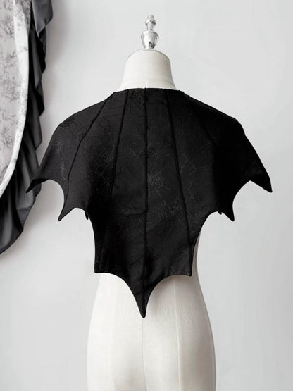 Cape Web Embroidery Black Gothic Halloween Lolita Spider Wing Bat with