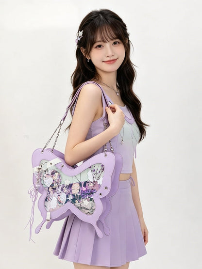 Sac Ita Papillon Violet Transparent - thejunco