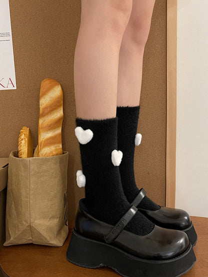 Socks Decorated Heart Colors Warm Fuzzy 5