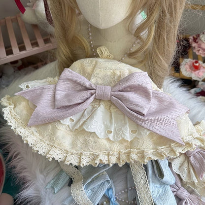 Lolita Bowknot Pink-Purple Sweet Lace Hat