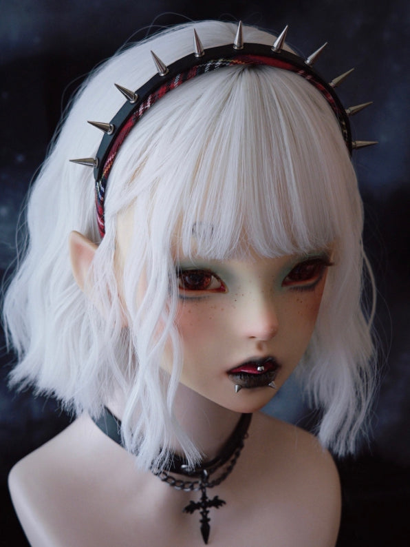 Plaid And Design KC Red With Black Studs Pattern