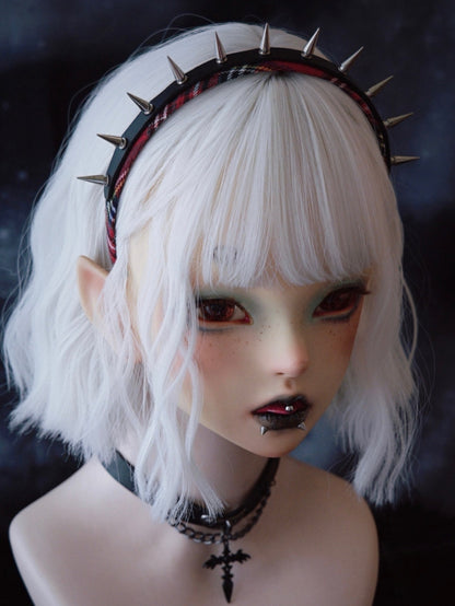 Plaid And Design KC Red With Black Studs Pattern