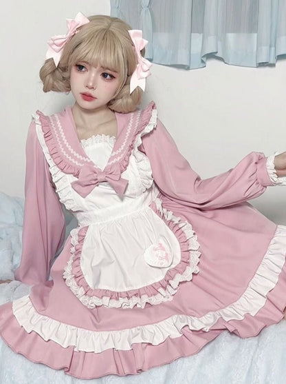 スイートセーラースタイルのカレッジロリータメイドドレス