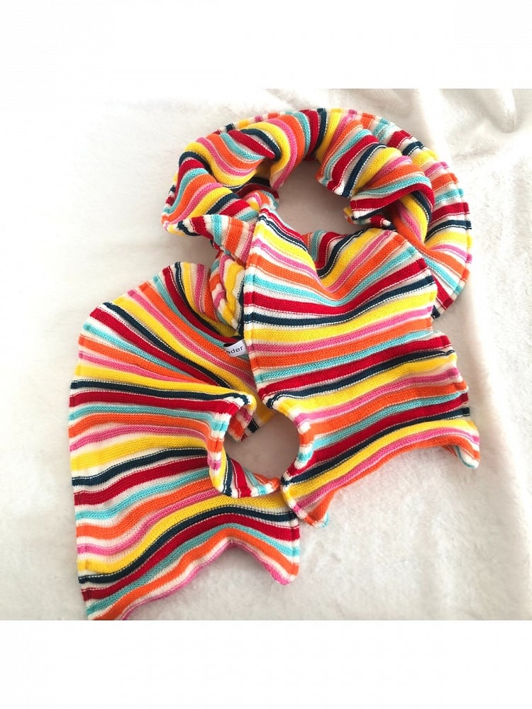 Colorful Striped Scarf Irregular Design - freetrader