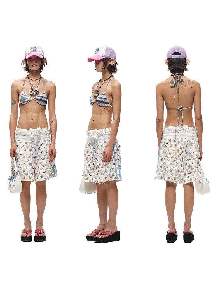 Trucker Purple Print Pink Multicolor Hat Embroiderey with Mesh Dizzy