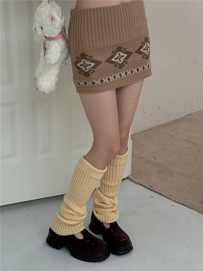 Leg 4 Color Knitted Warmers Options 50CM