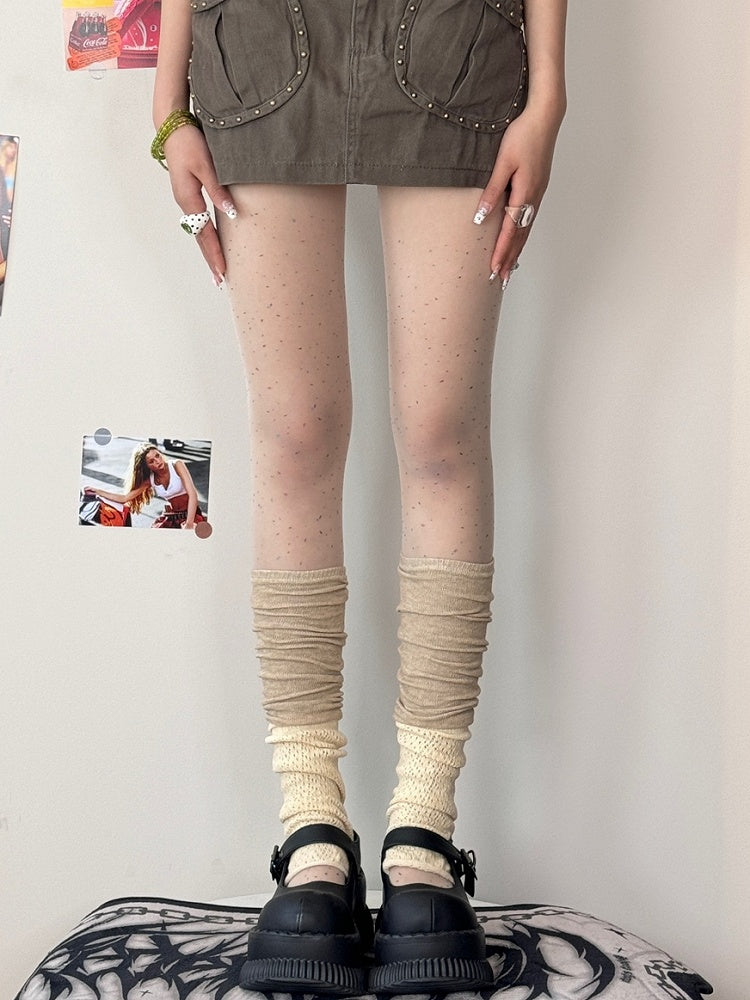 Strumpfhose mit Punktemuster Schwarz/Weiß