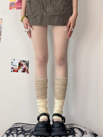 Strumpfhose mit Punktemuster Schwarz/Weiß