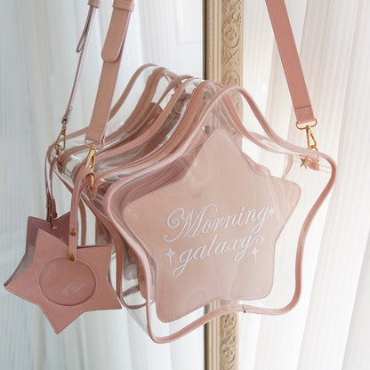 Pink Charm Detachable Bag Set PU Star-shaped Badge Ita with