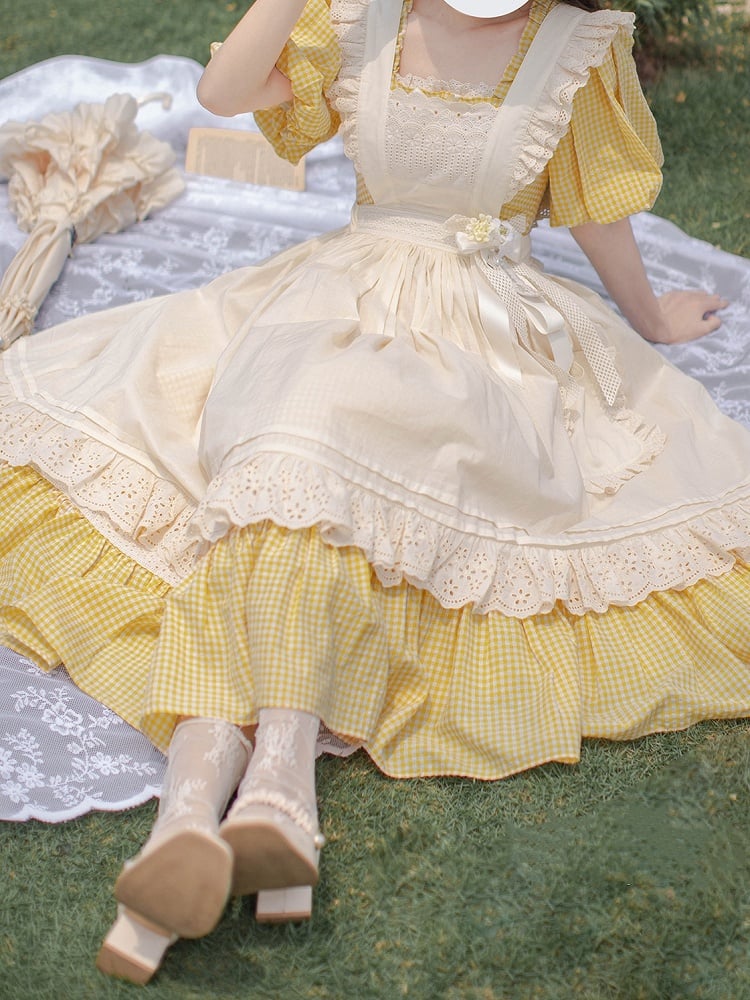 Spitzenbesatz aus Baumwolle in Beige für Überkleider