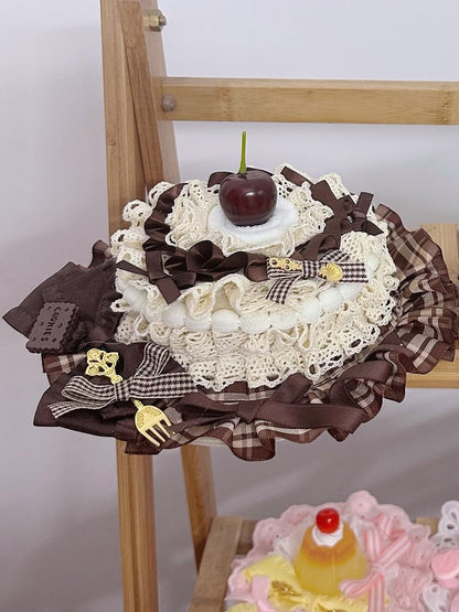 Sweet Hat Cake Lace Size Coffee Mini Beige Cherry Options 2 Lolita