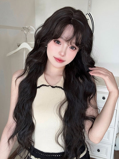 長さ83CM 前髪黒エアウィッグ付きウェーブ