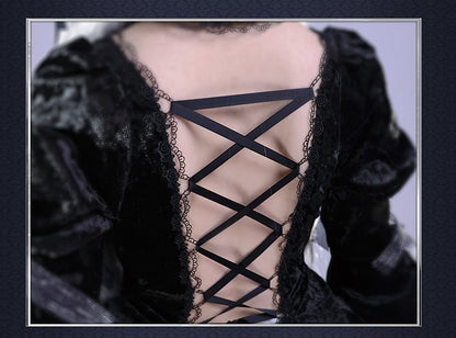 Rozen Maiden Mercury Lamp Schwarz-Weißes Kleid Lolita-Stil Cosplay Kostüm