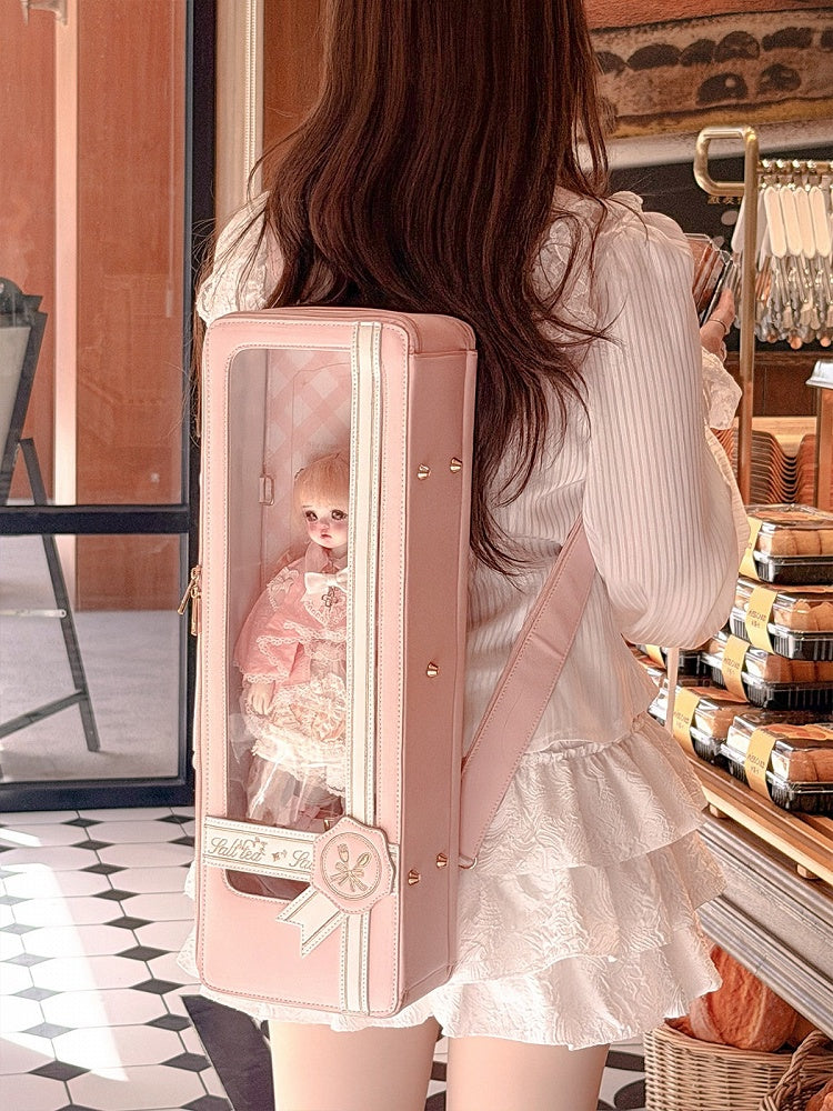 Pink White Sweet Embroidered BJD Bag - Salt Tea
