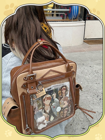 Capacity Kawaii Brown Style Ita Backpack Daily Large