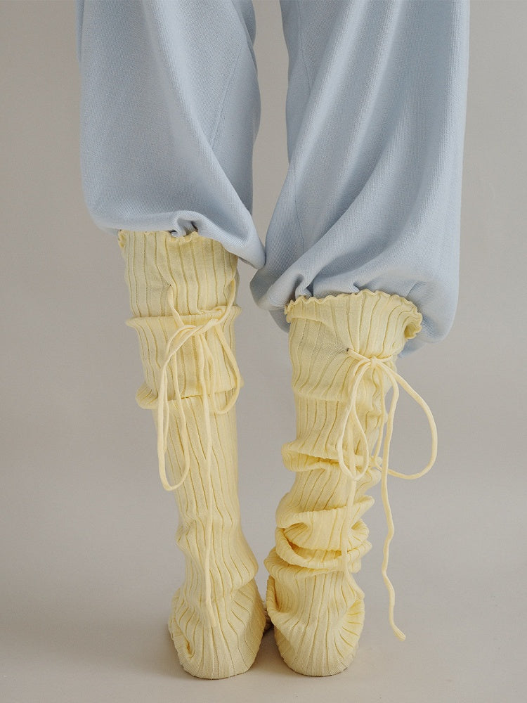Ribbed (4 Leg Warmers Knit Colors) Tie-Up