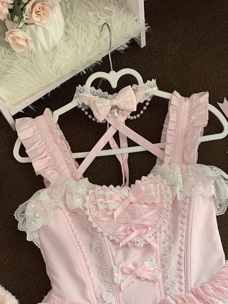 Schwarz Blau Rosa Choker