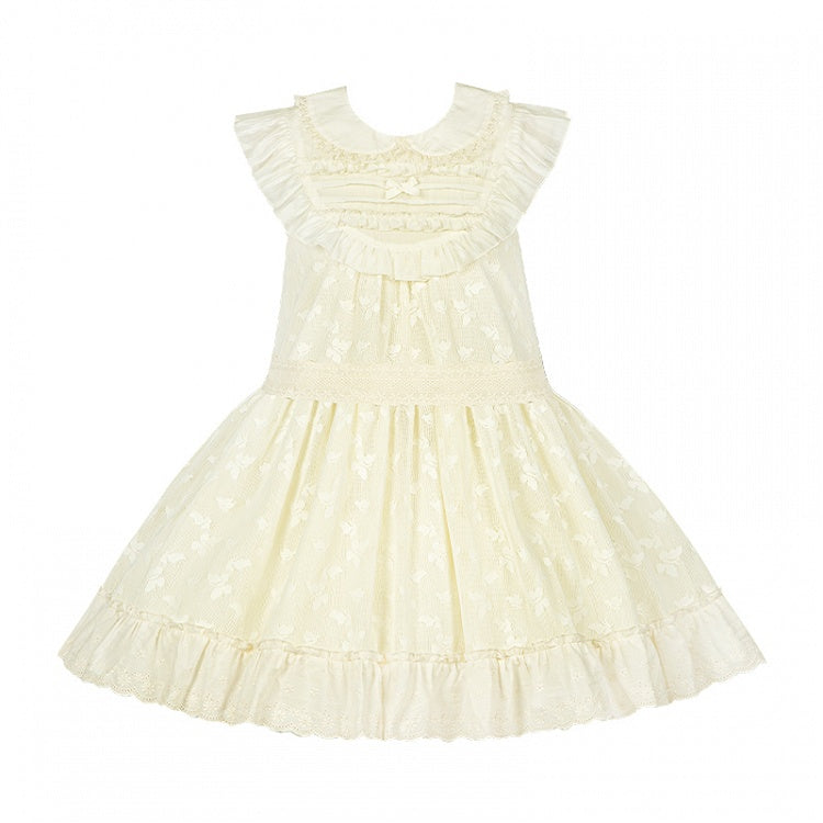 Lolita Peter Butterfly-Kleid mit geflickter Spitze und cremefarbenem Kragen