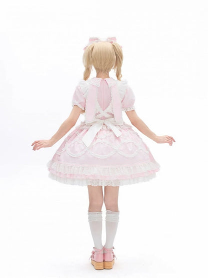 Robe OP Lapin Rose + Tablier Cœur + Ensemble KC